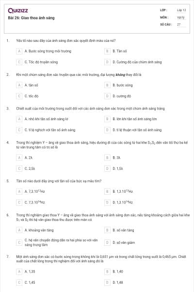 Bài 26: Giao thoa ánh sáng