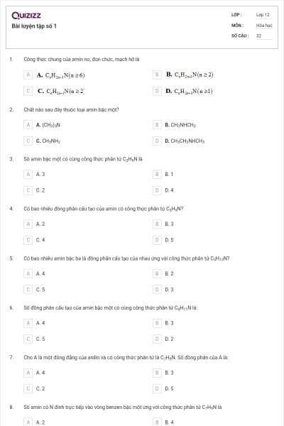 Bài luyện tập số 1