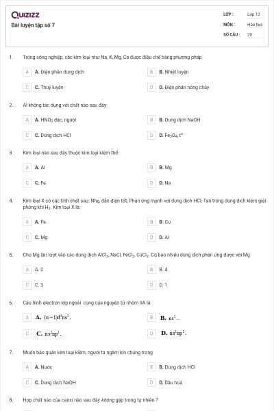 Bài luyện tập số 7