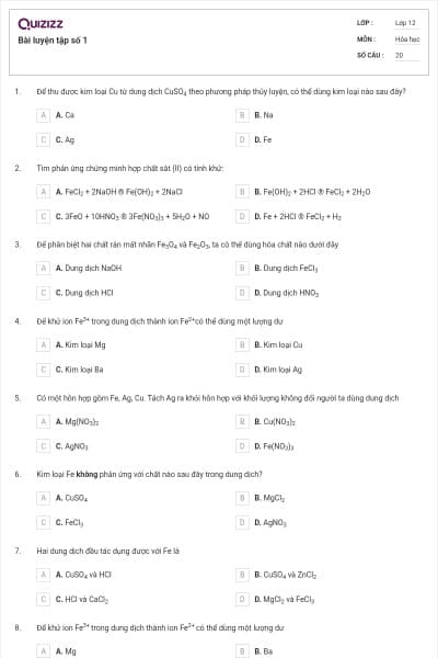 Bài luyện tập số 1