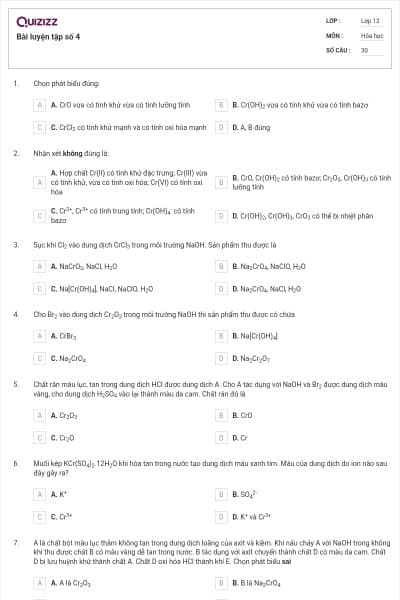 Bài luyện tập số 4