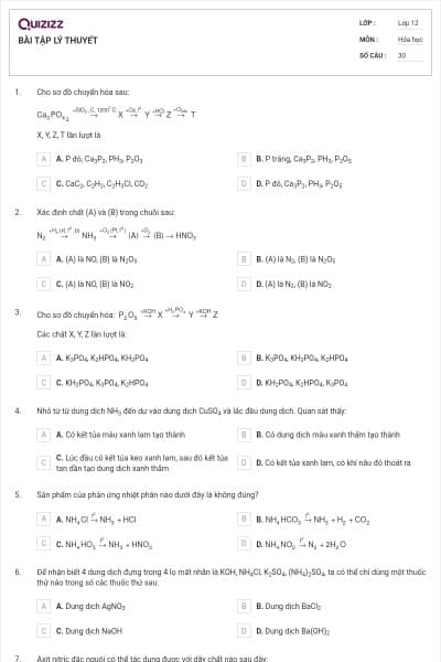 BÀI TẬP LÝ THUYẾT