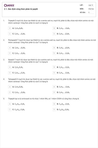 2.1. Xác định công thức phân tử peptit