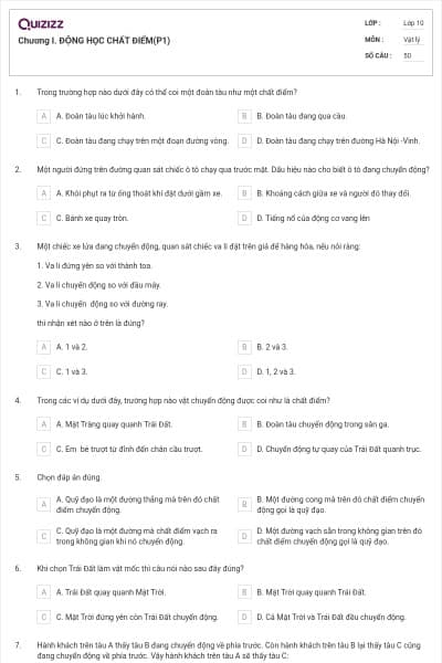 Chương I. ĐỘNG HỌC CHẤT ĐIỂM(P1)