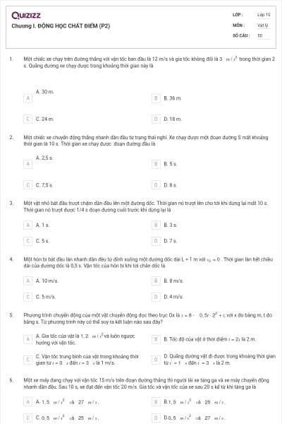Chương I. ĐỘNG HỌC CHẤT ĐIỂM (P2)