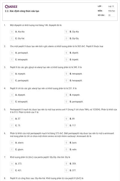 2.2. Xác định công thức cấu tạo