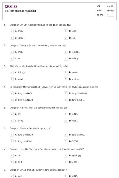 3.1. Tính chất hóa học chung