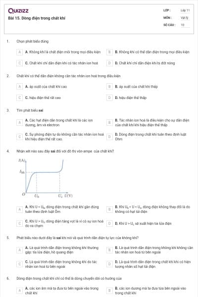 Bài 15. Dòng điện trong chất khí