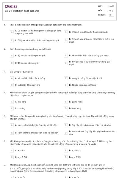 Bài 24: Suất điện động cảm ứng
