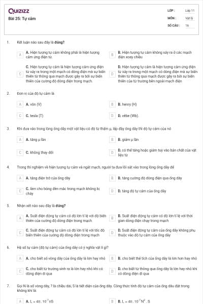 Bài 25: Tự cảm
