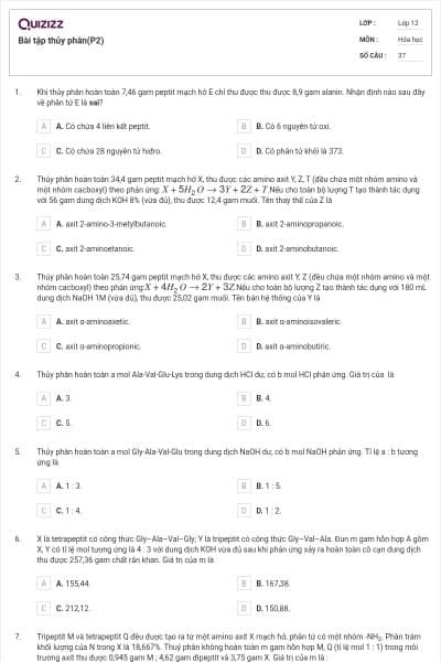 Bài tập thủy phân(P2)