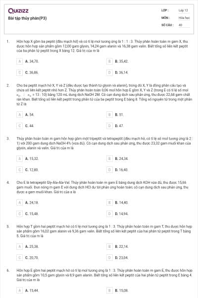 Bài tập thủy phân(P3)