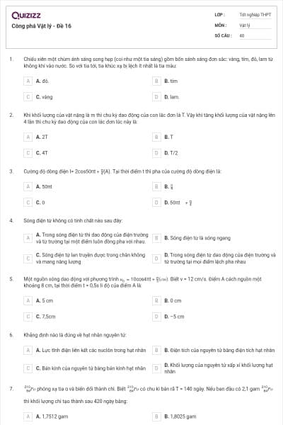 Công phá Vật lý - Đề 16