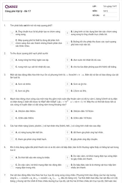 Công phá Vật lý - Đề 17