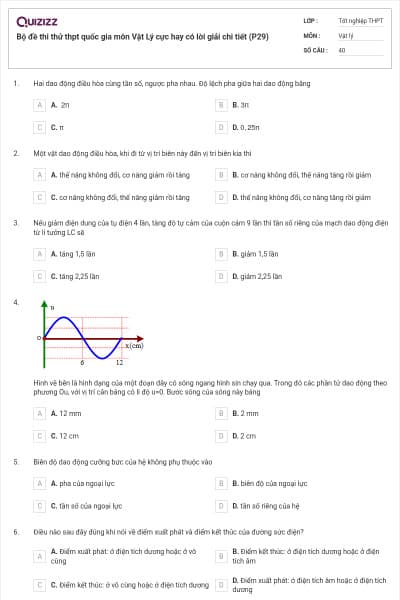 Bộ đề thi thử thpt quốc gia môn Vật Lý cực hay có lời giải chi tiết (P29)
