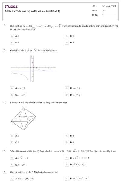 Đề thi thử Toán cực hay có lời giải chi tiết (Đề số 1)