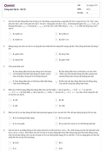 Công phá Vật lý - Đề 22