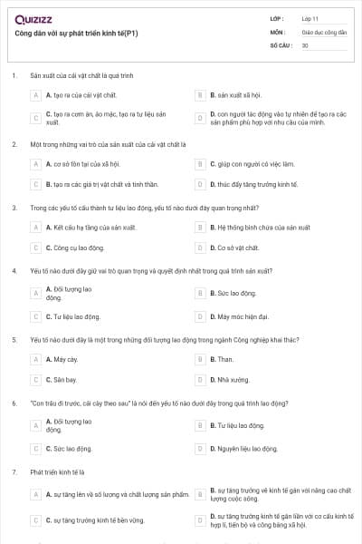 Công dân với sự phát triển kinh tế(P1)