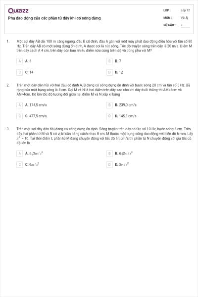 Pha dao động của các phần tử dây khi có sóng dừng