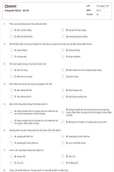 Công phá Vật lý - Đề 28