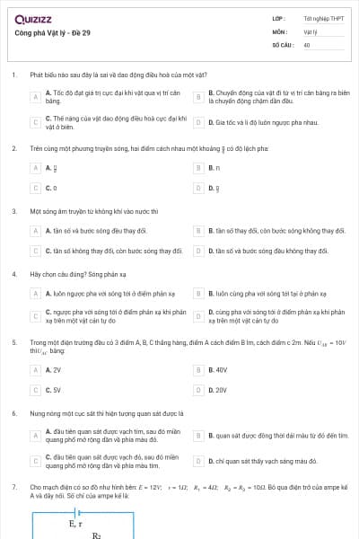 Công phá Vật lý - Đề 29