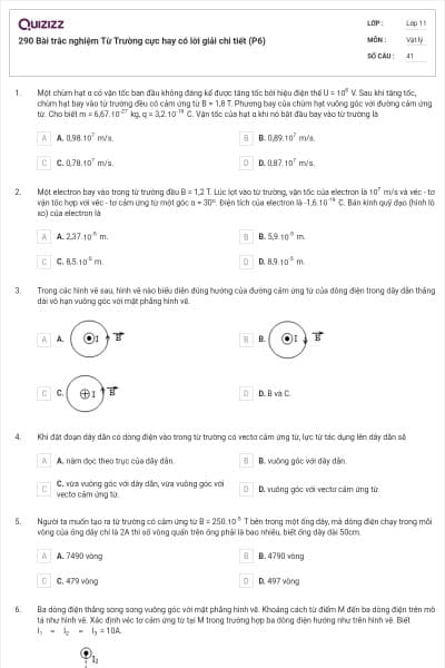 290 Bài trắc nghiệm Từ Trường cực hay có lời giải chi tiết (P6)