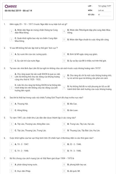 Đề thi thử 2019 - Đề số 14