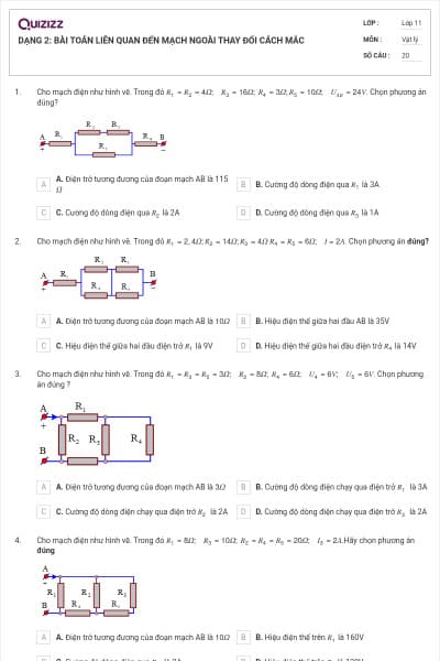 DẠNG 2: BÀI TOÁN LIÊN QUAN ĐẾN MẠCH NGOÀI THAY ĐỔI CÁCH MẮC