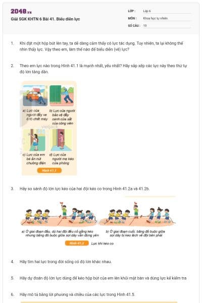 Giải SGK KHTN 6 Bài 41. Biểu diễn lực