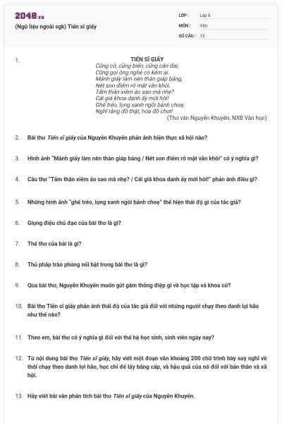 (Ngữ liệu ngoài sgk) Tiến sĩ giấy