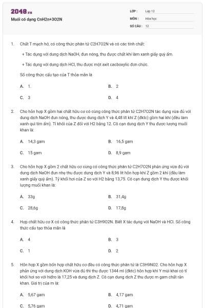 Muối có dạng CnH2n+3O2N