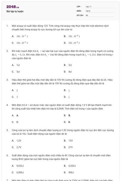 Bài tập tự luyện