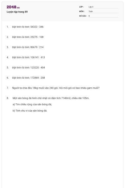 Luyện tập trang 89