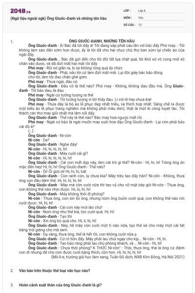 (Ngữ liệu ngoài sgk) Ông Giuốc-đanh và những tên hầu