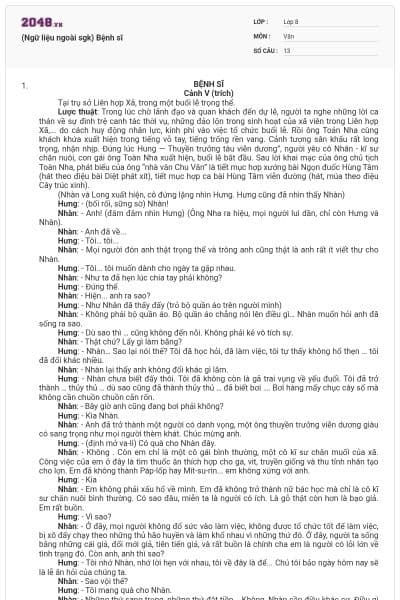 (Ngữ liệu ngoài sgk) Bệnh sĩ