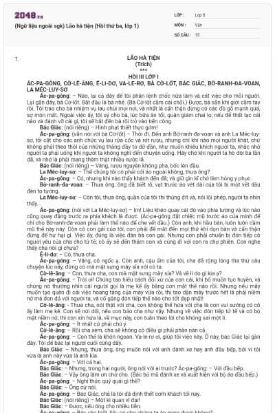 (Ngữ liệu ngoài sgk) Lão hà tiện (Hồi thứ ba, lớp 1)