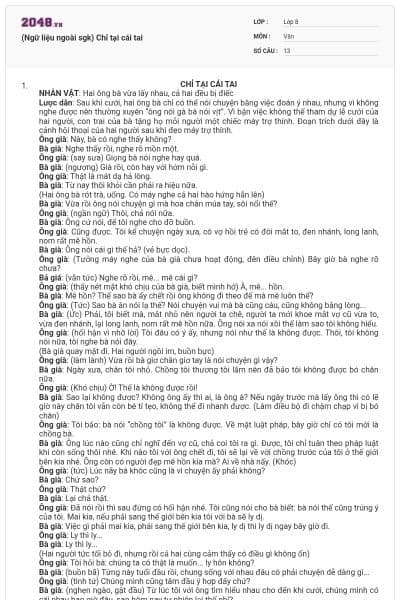 (Ngữ liệu ngoài sgk) Chỉ tại cái tai