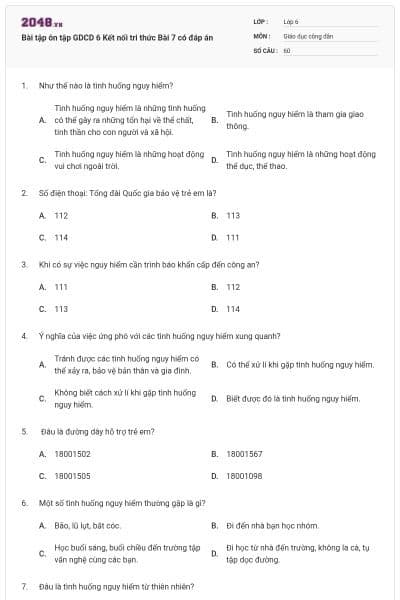 Bài tập ôn tập GDCD 6 Kết nối tri thức Bài 7 có đáp án