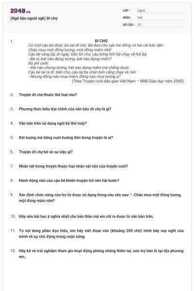 (Ngữ liệu ngoài sgk) Đi chợ