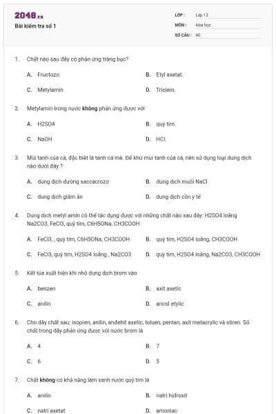 Bài kiểm tra số 1