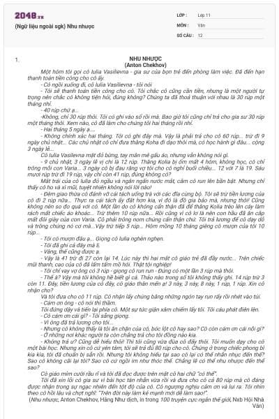 (Ngữ liệu ngoài sgk) Nhu nhược