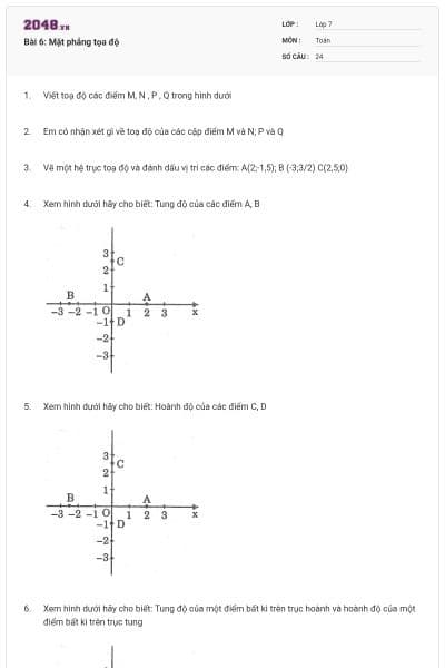 Bài 6: Mặt phẳng tọa độ