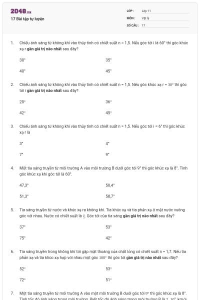 17 Bài tập tự luyện
