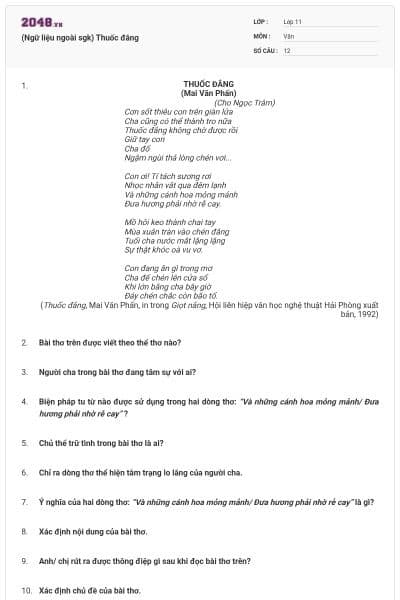 (Ngữ liệu ngoài sgk) Thuốc đắng