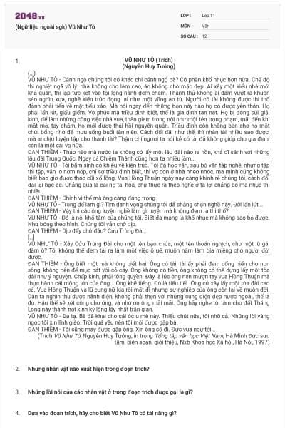 (Ngữ liệu ngoài sgk) Vũ Như Tô
