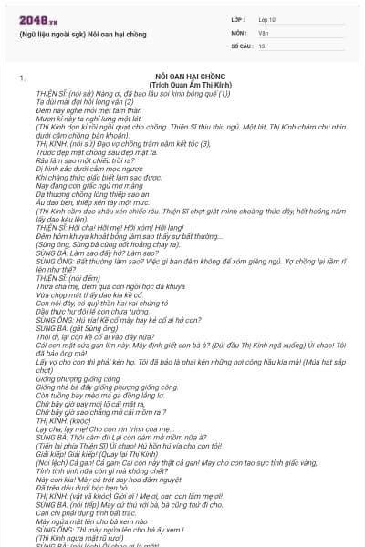 (Ngữ liệu ngoài sgk) Nỗi oan hại chồng