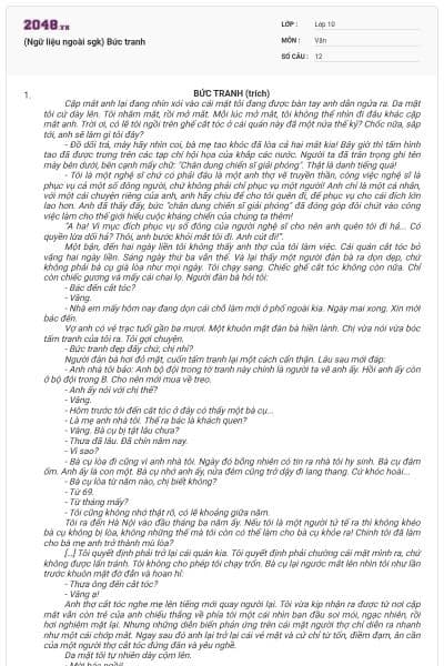 (Ngữ liệu ngoài sgk) Bức tranh