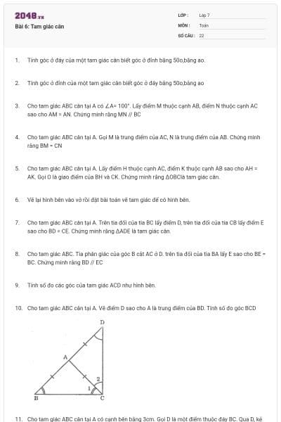 Bài 6: Tam giác cân