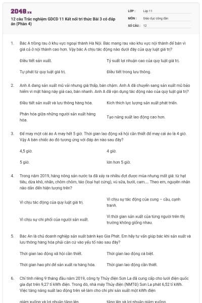 12 câu Trắc nghiệm GDCD 11 Kết nối tri thức Bài 3 có đáp án (Phần 4)
