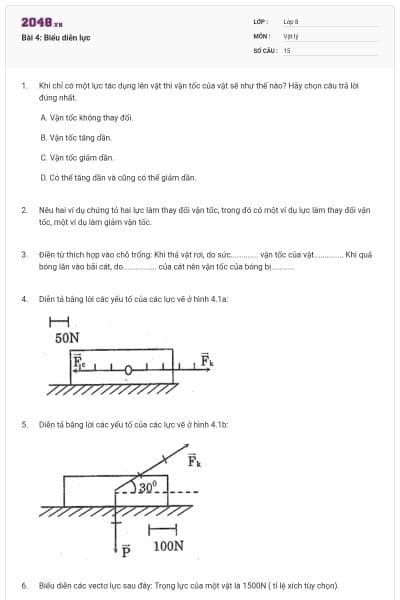 Bài 4: Biểu diễn lực